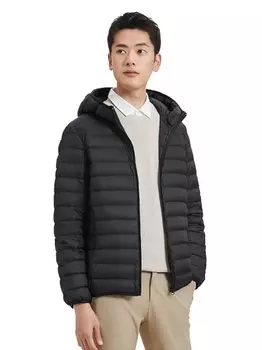 DUZTELYI Пуховик Легкий Ветрозащитный Холодостойкий Пуховик Легкий Пуховик с Сумкой Для Хранения DU490 Мужской (3XL, Кепка-черная)