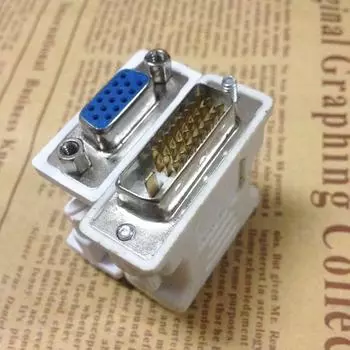 DVI (24 + 1) Переходник для подключения видеокарты к монитору с разъема «папа» на разъем VGA «мама» DVI Male to VGA Female Adapter