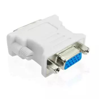 DVI-I 24 + 5-контактный Dvi-Vga адаптер видеоконвертера «папа-мама» для ПК, ноутбука, видеокарты белый