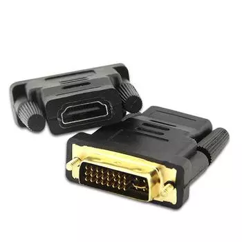 DVI-I Dual Link 24+5-контактный разъем «папа» на стандартный адаптер «мама» HDMI Pro Преобразователь DVI в HDMI чёрный