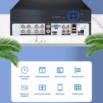 DVR 4-сторонний аналоговый видеорегистратор 5M-N HD DVR Хост наблюдения EU чёрный