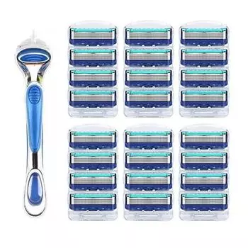 Два бритвенных лезвия Proglide, совместимых с Sun Gillette Fusion, 5 лезвий / 6 упаковок (24 шт.) + бритва, корейское лезвие бритвы