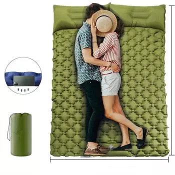 Два человека наступают на надувной матрас, спальный коврик в палатке, уличный надувной матрас 200*120*6cm