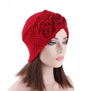 Два цветка кукурузные зерна ручной работы пряжа шапка вязаная пряжа индийский платок шапка серый