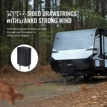 Два D-образных кольца, дизайн, электрический чехол для автодома, 900D, ткань Оксфорд, водонепроницаемый защитный чехол на шнурке, аксессуары для дорожного прицепа чёрный