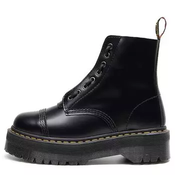 Два носить толстое дно дыра локомотивные ботинки передняя молния британские женские рабочие короткие ботинки шнуровка 35