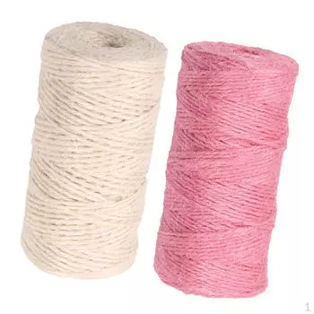 Два рулона джутового шнура 2 мм, веревка для рукоделия, подарочная упаковка, веревка