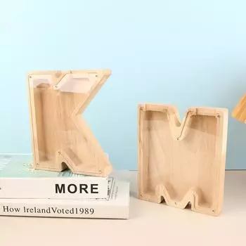 Двадцать шесть английских алфавитов, копилка, монета, деньги, копилка, деревянная коробка для хранения писем, настольное украшение, домашний декор K