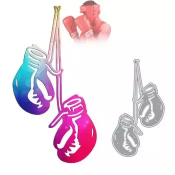 Две боксерские перчатки, скрапбукинг, металлические штампы, трафареты для DIY, декор для альбома, бумажной карты серебряный