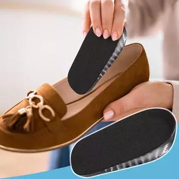 Две части мужской и женской половинной мягкой поддержки обуви для увеличения роста One Size чёрный