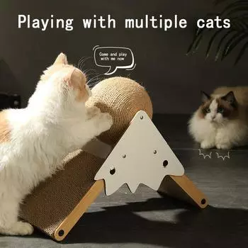 Две кошки, играющие вместе, не могут сбрасывать мусор, мячик с кошачьими когтями, доска с кошачьими когтями 20cm * 45cm * 34.5cm белый/коричневый