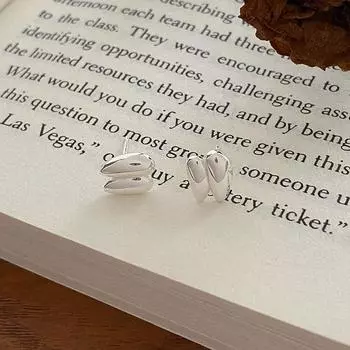 Две маленькие серьги-каракули Маленькие мини-серьги Милые серьги Новогодний тренд