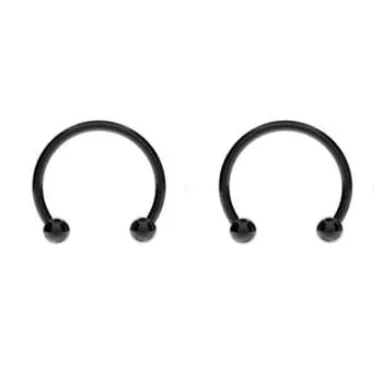 Две серьги-кольца в носу в форме подковы из нержавеющей стали для пирсинга 12mm 2pcs серебряный