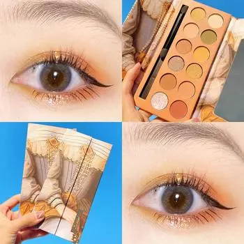 Двенадцать цветов масляной живописи, тени для век, нелегко снять макияж, перламутровый матовый уход, палитра теней для век землистого тона