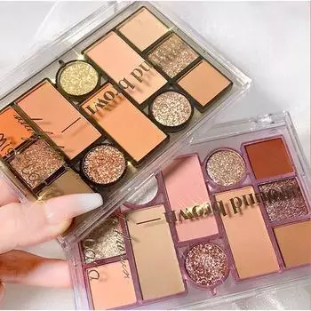 Двенадцать цветов палитры теней для век перламутровые матовые блестки тени для век 01#