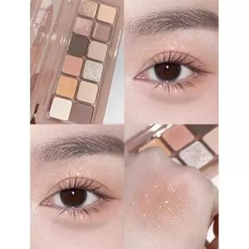 Двенадцать цветов теней для век, матовые, перламутровые, с тонким мерцанием, стойкая палитра теней для век землистого цвета.