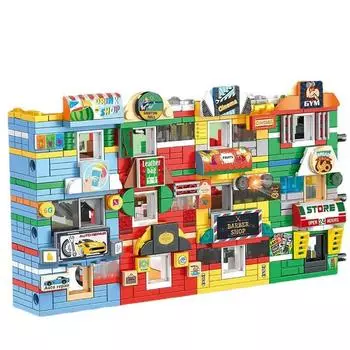 Двенадцать независимых упаковок для формирования City Commercial Street View, мини-строительных блоков Street View City Commercial Street Buildi