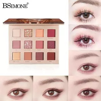 Двенадцатицветная перламутровая матовая палитра теней для век Земляная палитра теней для век 13.2g