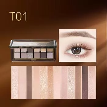 Двенадцатицветные тени для век Vast Nebula, стойкие, землисто-матовые, с тонким мерцанием, нелегко разлетаются, женский контур.