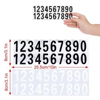 Дверь автомобиля или дома Адрес улицы Номер почтового ящика Цифры Цифры Машины Номер Ворота Виниловая наклейка Светоотражающие наклейки Белый Черный белый