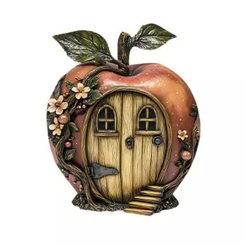 Дверь и окно для фей, Дверь эльфов, Дверь из сказки, Украшение для дома, Лестница, Спальня, Садовое украшение, Деревянные поделки One Size