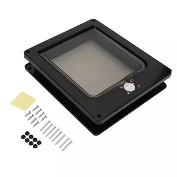 Дверца для домашних животных с четырьмя положениями фиксации, откидная дверь для кошек, собак, калитка для домашних животных, черная L чёрный