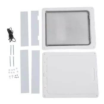 Дверца для откидной двери для домашних животных, бесшумная, двухсторонняя, устойчивая к погодным условиям, внутренняя, внешняя, для кошек и собак, для ящика для домашних животных Large Size