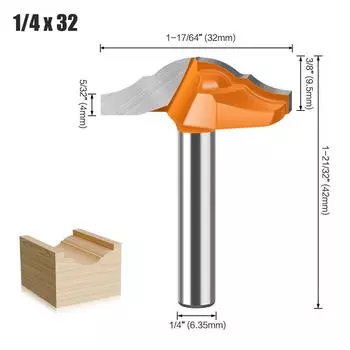 Дверца шкафа Нож Xiaomin Нож для цветочной линии Дверной нож-ведро Нож для линии 6 Ручка 1/4 Ручка Нож для цветочной линии Фрезерный станок для обрезки Дверь Xiaomin flower thread knife 1/4 * 32