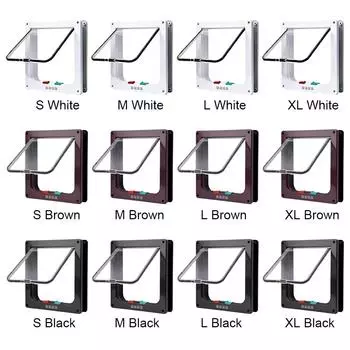 Дверцы-купе для собак, кошек, котят с 4-сторонним замком безопасности, дверцы для домашних животных и раздвижные двери S чёрный