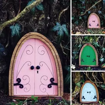 Двери фей для деревьев, уличные миниатюрные двери фей для украшения деревьев, аксессуары для сада фей One Size синий