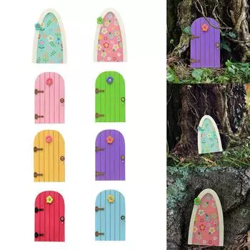 Двери фей для деревьев, уличные миниатюрные двери фей для украшения деревьев, аксессуары для сада фей One Size