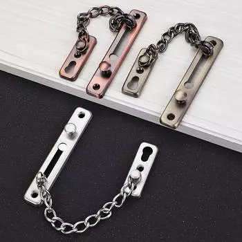 Дверная цепочка с замком-скользящим болтом, прочная дверная цепочка для дома, спальни, офиса отеля чёрный