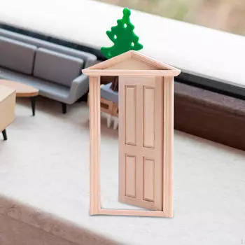 Дверная мебель для кукольного домика, миниатюрная игрушка-сцена, деревянная дверь, для гостиной, сцена 206