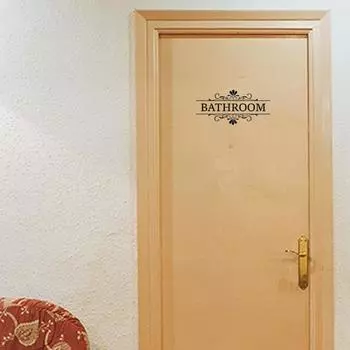 Дверная наклейка «сделай сам», съемная, без отметок слева, самоклеющаяся, отличная липкость, противоскользящая, водонепроницаемая, для туалета, туалета, ванной, дверная вывеска, наклейка B