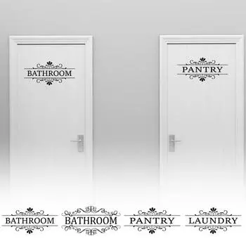 Дверная наклейка «сделай сам», съемная, без отметок слева, самоклеющаяся, отличная липкость, противоскользящая, водонепроницаемая, для туалета, туалета, ванной, дверная вывеска, наклейка B