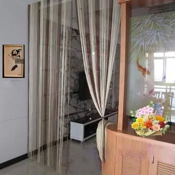 Дверная панель для окон, перегородка для гостиной, пряжа, занавеска, полоска с кисточкой, драпировка для декора 2*1.4