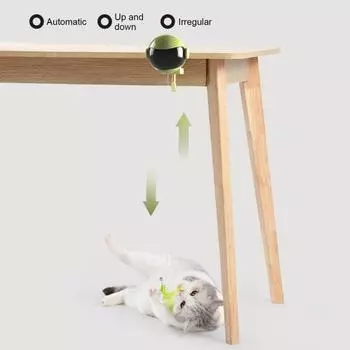 Дверная подвесная электрическая игрушка для кошек с перьями Умная самостоятельная игра для кошек Игрушка-дразнилка для кошек Автоматическая A зелёный