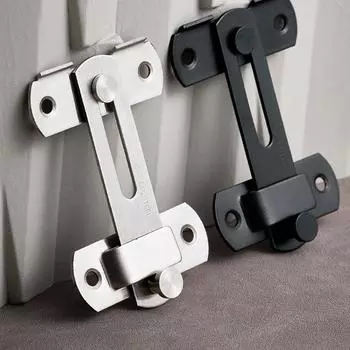 Дверная пряжка из нержавеющей стали, противоугонная защелка для раздвижной двери, пряжка для двери сарая, клетка для домашних животных, дверной замок, 90 градусов, прямоугольная мини-защелка 4 inch large 90 ° bend матовый черный