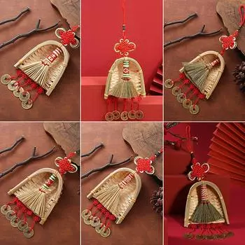 Дверная ручка, маленькая метла, украшение для дома, новогодний декор, весенний фестиваль, подвесные украшения, праздничные украшения для дома, принадлежности A34