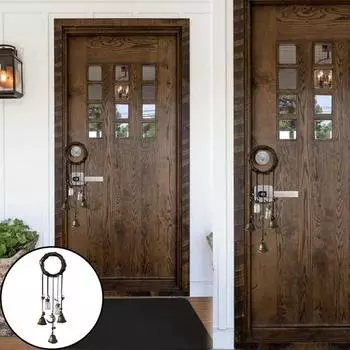 Дверная ручка, подвесной колокольчик ведьмы, винтажное украшение, подвесная круглая прозрачная бутылка из ротанга, подвеска в виде луны и звезды, кисточки коричневый