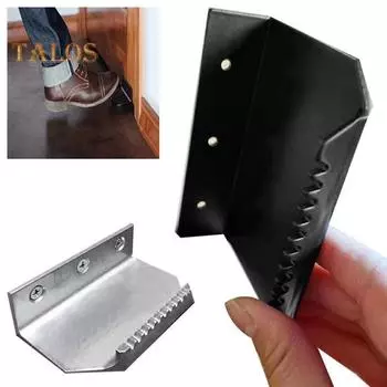 Дверная ручка с ножным управлением. Бесконтактный антивирусный инструмент. Простая установка. Бесконтактное металлическое устройство открывания дверей без помощи рук для ванной комнаты, туалета, офиса. серебряный