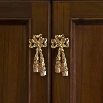 Дверная ручка шкафа, бахрома, винтажная латунная ручка высокой твердости, выдвижной ящик, дверная ручка для дома