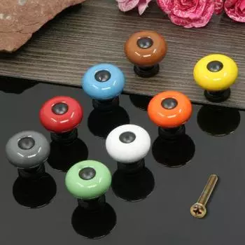 Дверная ручка шкафа, прочная универсальная керамическая однотонная красочная ручка для ящика, шкаф белый