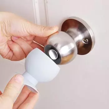 Дверная ручка типа чашки, 2 шт., пылезащитные чехлы, круглая резиновая защита для стен, дверная ручка, защита бампера, пробка, средства безопасности для детей, анти-Crash Pad 2pcs коричневый