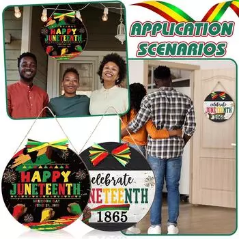 Дверная табличка Боао напечатана с английским текстом «Счастливого июня», повешена, украшена деревянными дверями, повешена на открытом воздухе One Size