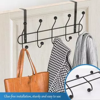 Дверная вешалка для одежды, настенная, дверца без перфорации, шляпа, сумка, крючок для одежды, крючок для одежды на задней двери шкафа в ванной комнате 1pc белый