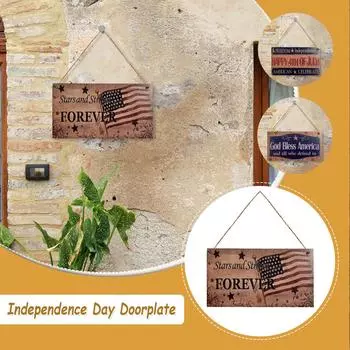 Дверная вешалка ко Дню независимости Америки, деревянная вывеска, дверные настенные украшения разноцветный