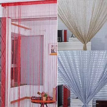 Дверная занавеска с плоской нитью, бахрома, оконная панель, перегородка, декор с кисточками 100cm x 200cm(On Rod) белый