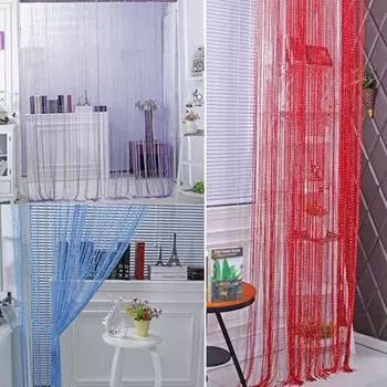 Дверная занавеска с плоской нитью, бахрома, оконная панель, перегородка, декор с кисточками 100cm x 200cm(On Rod) белый