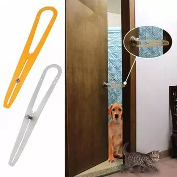 Дверная защелка для кошек Гибкая регулируемая альтернатива дверям для кошек, позволяющая держать собак подальше от кошачьих туалетов и продуктов питания для дома золотистый